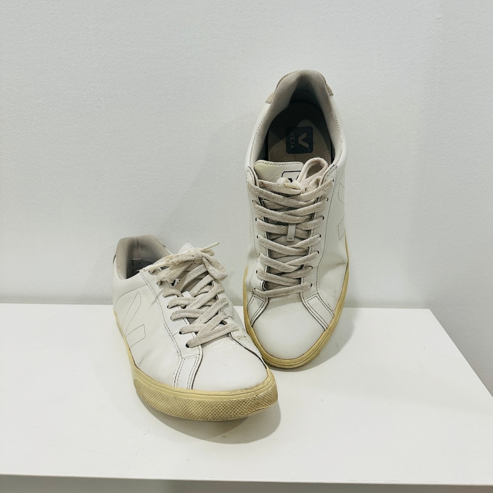 Veja Esplar White Leather Low Top Sneakers Womens US 9 EU 40 1-V-XXIII Shoe